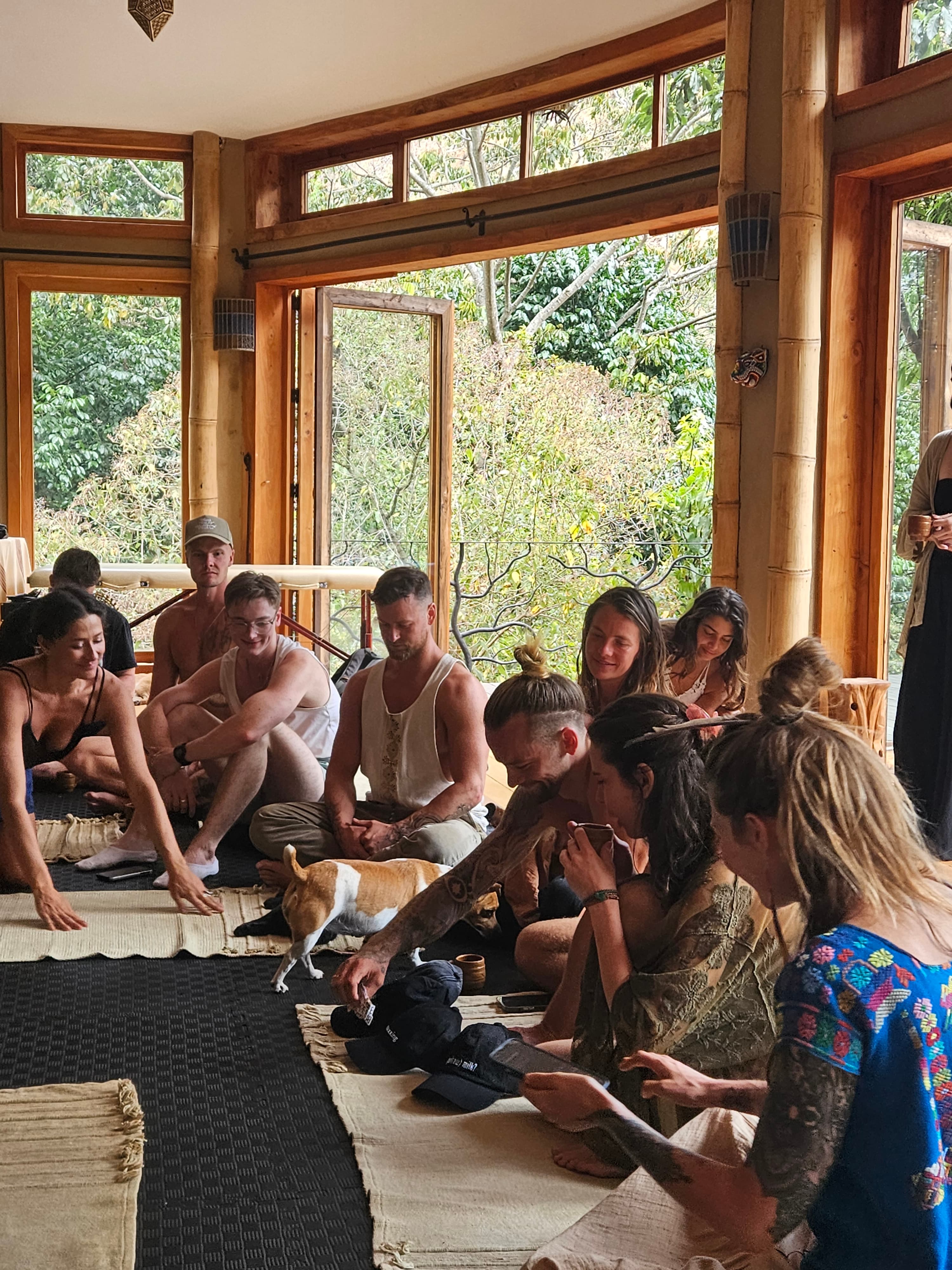 People looking out over a community landscape